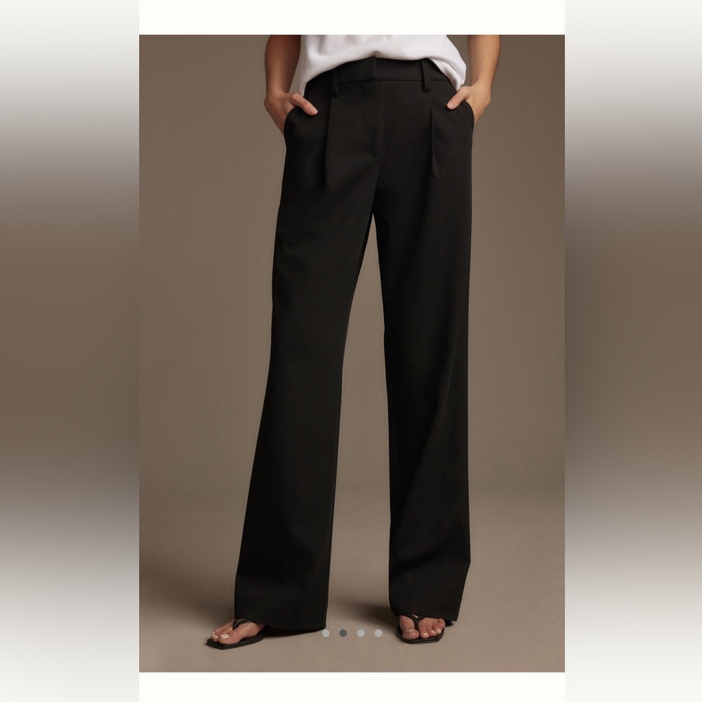Reformation Alex Pleat Front Pants - Black - Size 12